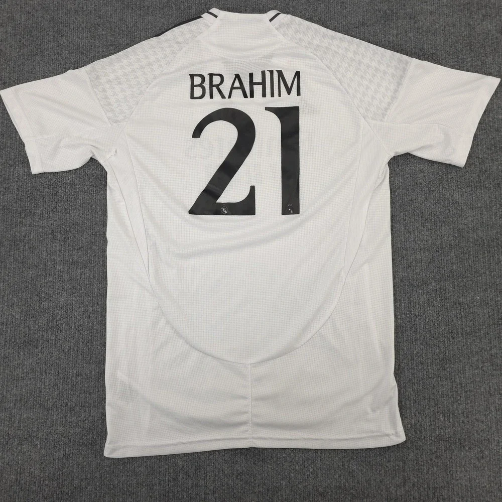 Real Madrid Jersey Adidas Mens Large White Soccer Emirates‎ Brahim 21 Heat RDY
